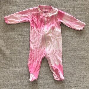 Noomie Pink Tie-Dye Footed One-Piece Pajamas with Front Zipper